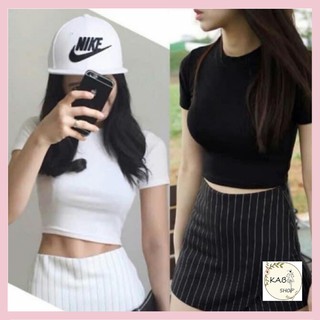 Áo croptop body - Áo thun gân đẹp 2 màu Trắng, Đen
