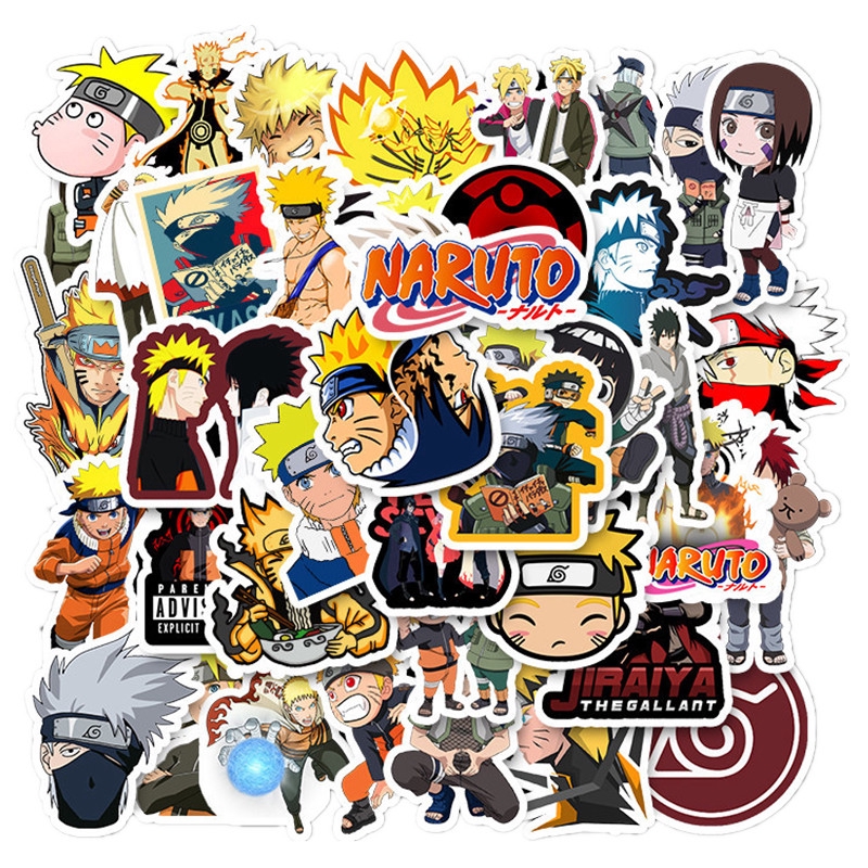 ❉ Naruto - Series 01 Anime Stickers ❉ 50Pcs/Set Uzumaki Naruto Uchiha Sasuke DIY Fashion Decals Doodle Stickers