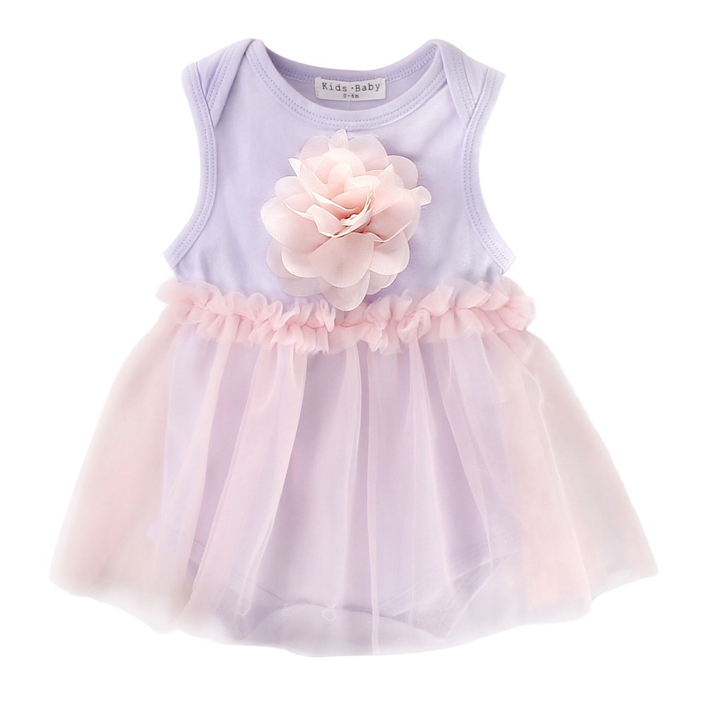 Áo Liền Quần Sanlutoz Không Tay Màu Tím Mùa Hè Cho Bé Gái