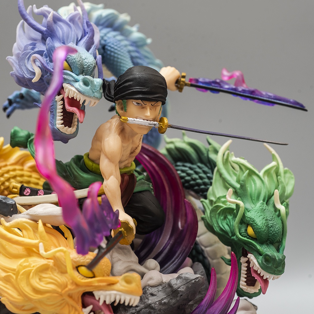 Mô hình One Piece Roronoa Zoro tam long 20cm - Mô hình nhân vật Onepiece Zoro băng Mũ Rơm Haki Shop