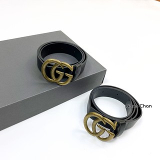 [I051] Thắt lưng da đen GG mặt nhám sần cho bé