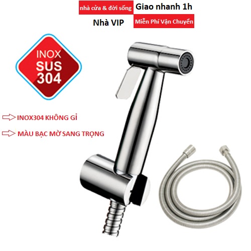 Vòi xịt vệ sinh inox 304, toilet, bàn cầu, bảo hành 1 năm