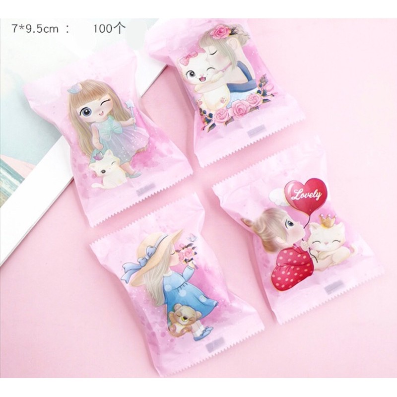 Túi nhựa đựng bánh dứa, cookie 100 cái nhiều mẫu