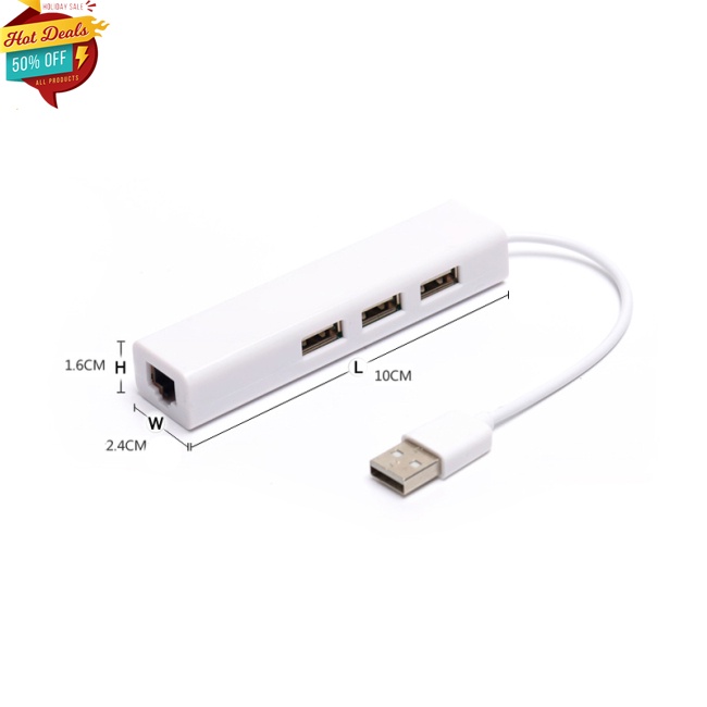 Bộ Chia 3 Cổng Usb Rj-45 Lan Card Mạng Usb Sang Ethernet