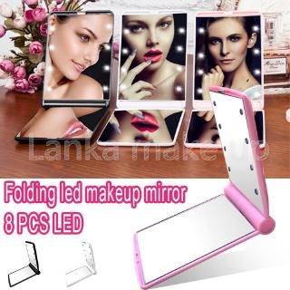 Gương trang điểm để bàn có 8 đèn led tiện dụng