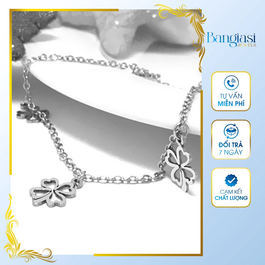 Lắc chân inox cỏ 4 lá may mắn sang trọng thích hợp làm quà tặng - TS20183008006012