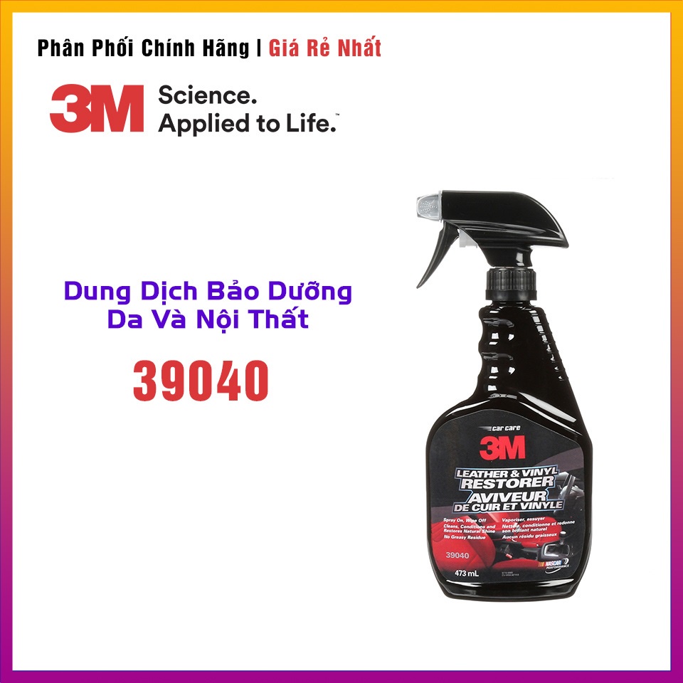 (3M nhập Mỹ)Chai vệ sinh da ghế ô tô, đánh bóng nội thất ô tô, bảo dưỡng nhựa taplo,bảo vệ tappi cửa 3M CHÍNH HÃNG 39040