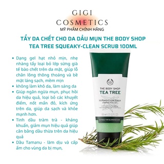 Tẩy tế bào chết da mụn The Body Shop Tea Tree Squeaky Clean Scrub 100ml