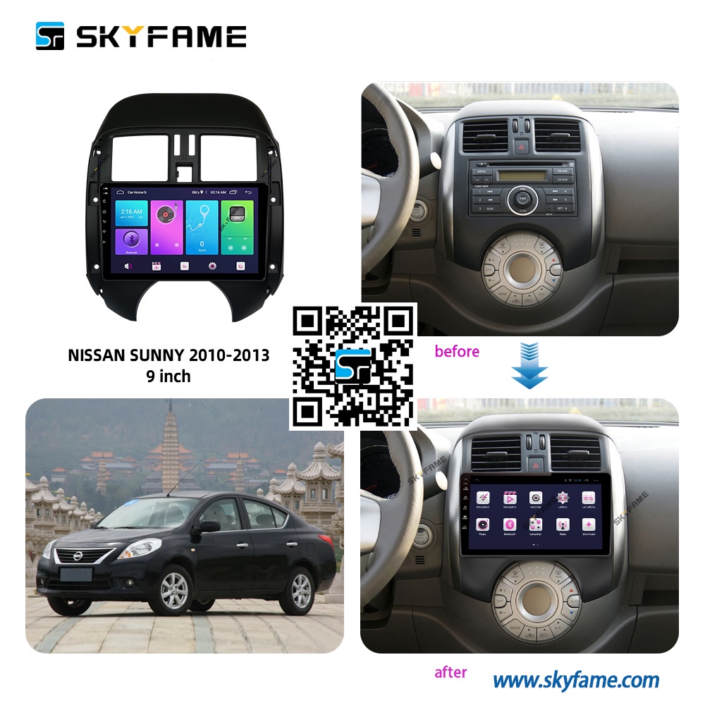 Mặt dưỡng màn hình DVD android 9” 10” NISSAN SUNNY 2010 2011 2012 2013 2014 2015 2016 2017 2018 2019 2020 2021
