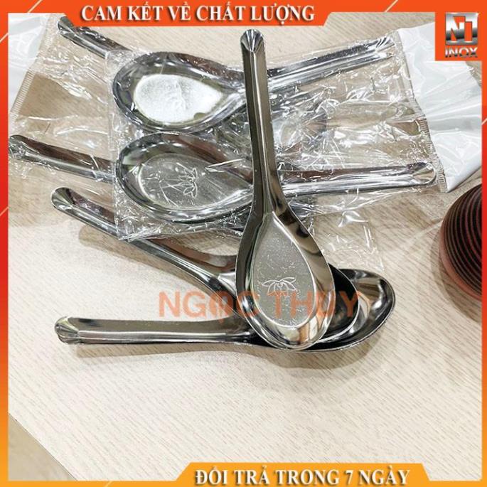 Bộ 10 muỗng ăn cơm/phở inox (canh vuông)