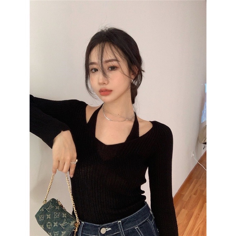 Áo Sweater Tay Dài Hở Vai Dáng Ôm Quyến Rũ Thời Trang Cho Nữ -shopbelinh