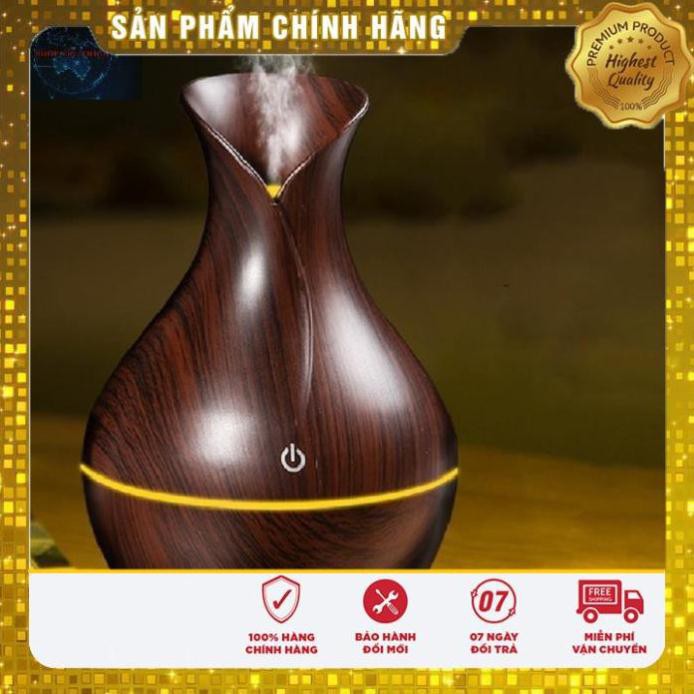 MÁY PHUN SƯƠNG VÂN GỖ HÌNH LỌ HOA NHỎ GỌN | Thanh Lọc Không Khí - 20001 shopngocthanh