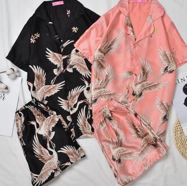 Đồ Ngủ💖Đồ Bộ Pijama Lụa Áo Cộc-Quần Sooc Dễ Thương | BigBuy360 - bigbuy360.vn