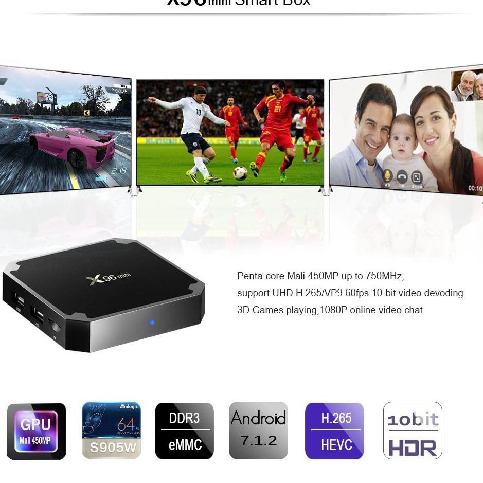 Mới Tv Box X96 Mini Ram 2g Rom 16g Full Load Kodi (code P84) Và Phụ Kiện