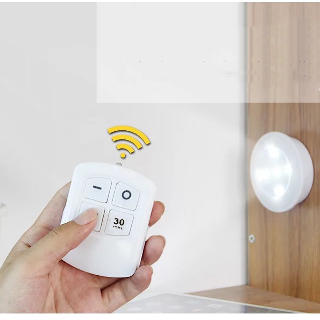 Bộ 3 đèn LED mini gắn tường tủ, có điều khiển từ xa, có chức năng hẹn giờ tắt 2020