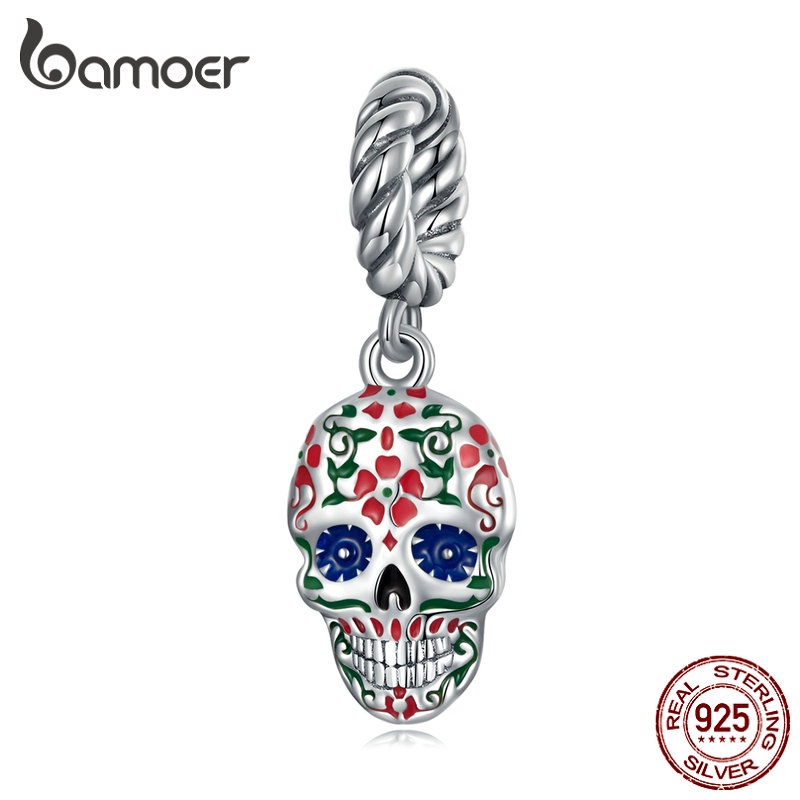 BAMOER Mặt Vòng cổ Hình Đầu Lâu bạc 925