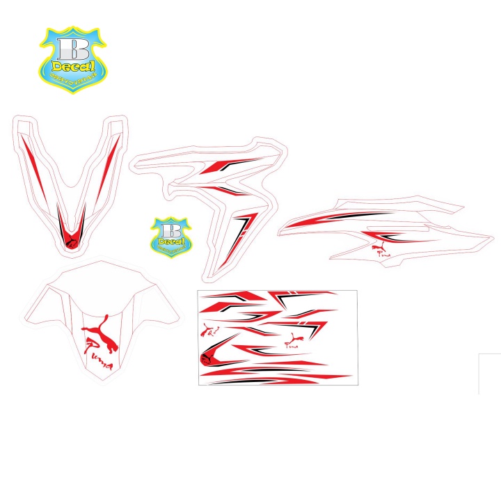 ( Quí khách vui lòng mang ra tiệm cho thợ dán ) Tem vario 150 sọc trắng đỏ