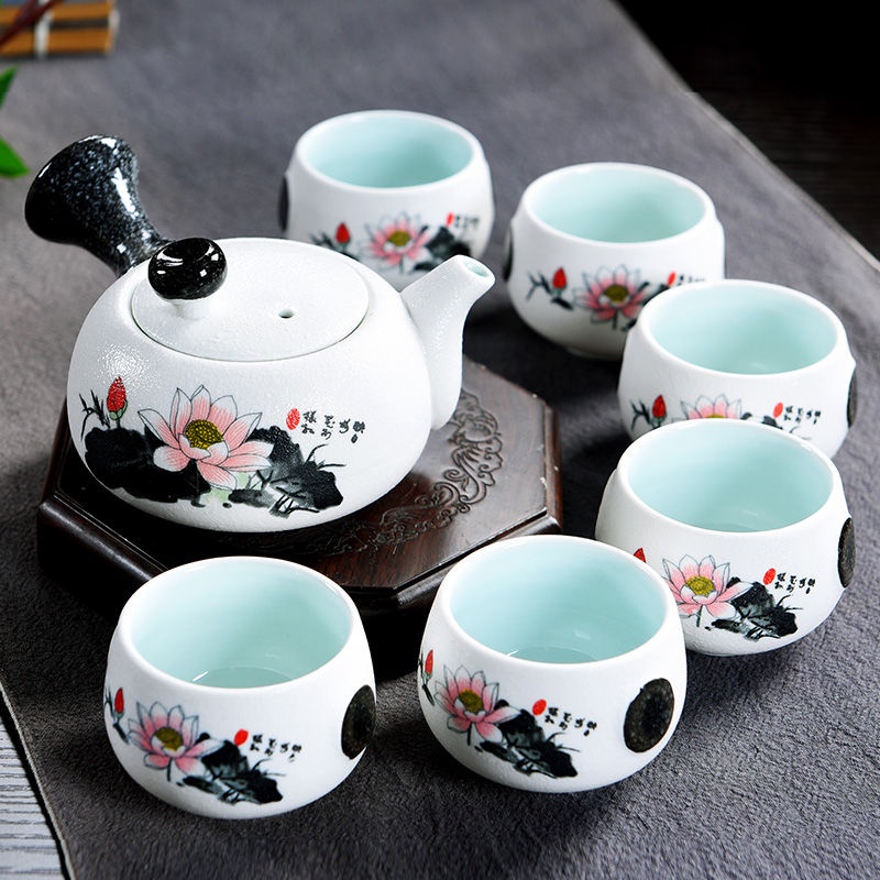 Bộ Ấm Chén Uống Trà Bằng Gốm Sứ Phong Cách Retro Đơn Giản Sáng Tạo (Sẵn Sàng Để Giao Hàng, Đừng Đình Chờ) H2