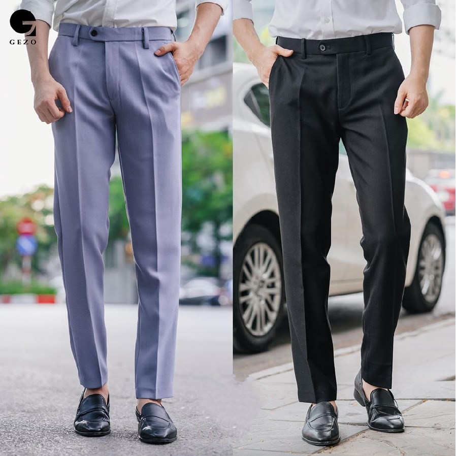 Quần âu nam đen dáng ôm co giãn nhẹ, quần tây nam baggy vải chính phẩm kiểu dáng Hàn Quốc QR01 | BigBuy360 - bigbuy360.vn