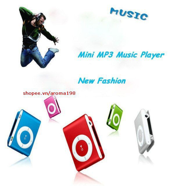 Máy Nghe Nhạc MP3 Mini Vỏ Nhôm Tặng Kèm Tai Nghe &lt;RẺ VÔ ĐỊCH&gt;