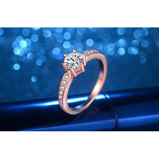 Nhẫn đính kim cương nhân tạo đơn giản cho nữ