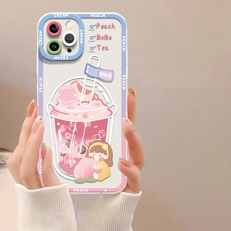 Ốp Điện Thoại Silicon TPU Mềm Trong Suốt Họa Tiết Dễ Thương Cho IPhone 14 13 12 Pro X XR XS Max 11 6 6S 7 8 14 Plus