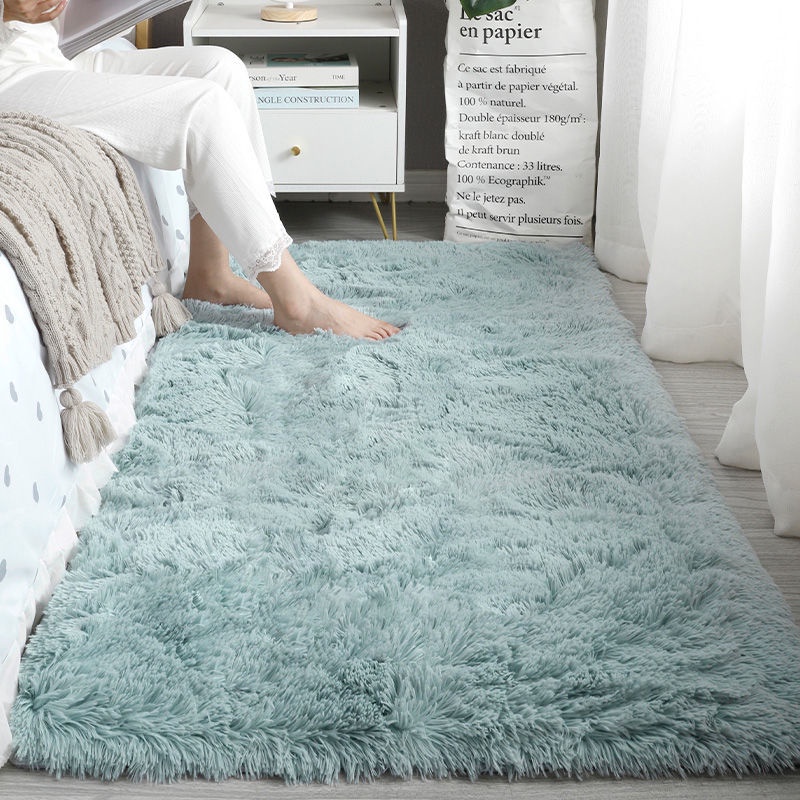 Thảm lông kích thước lớn mềm mại dày dặn ấm áp vào mùa đông phong cách dễ thương trang trí phòng ngủ nữ