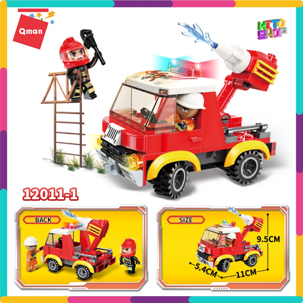 Bộ Đồ Chơi Xếp Hình Thông Minh Lego Qman 12011 - Tổ Hợp Xe Ô Tô Cứu Hỏa 410 Mảnh Ghép Cho Trẻ Từ 6 Tuổi Có Bán Lẻ