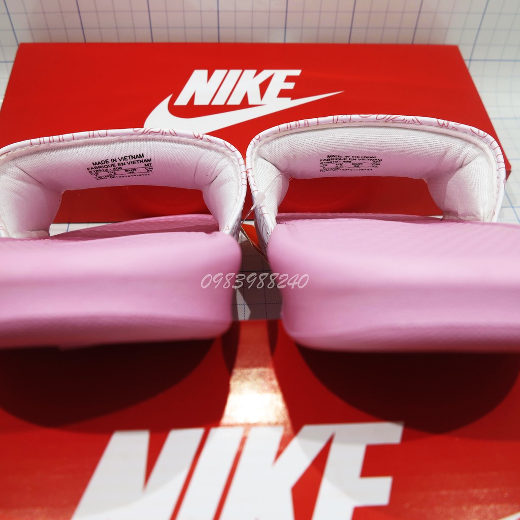 [Hộp Nike] Dép Nike Nk cartoon hoạt hình quai ngang nam nữ đầy đủ tem, mác, lót dày, tặng hộp hãng