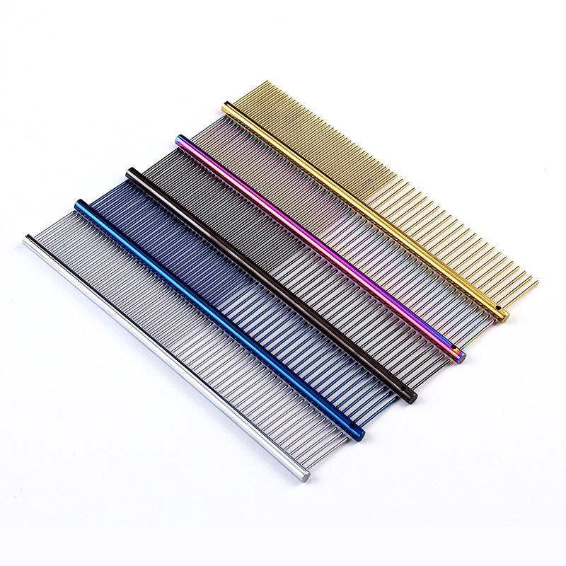 Lược Grooming gỡ lông rối cho chó mèo inox cao cấp