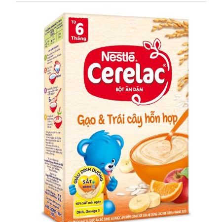 Bột ăn dặm Nestle Cerelac - Gạo & trái cây hỗn hợp (200gr)