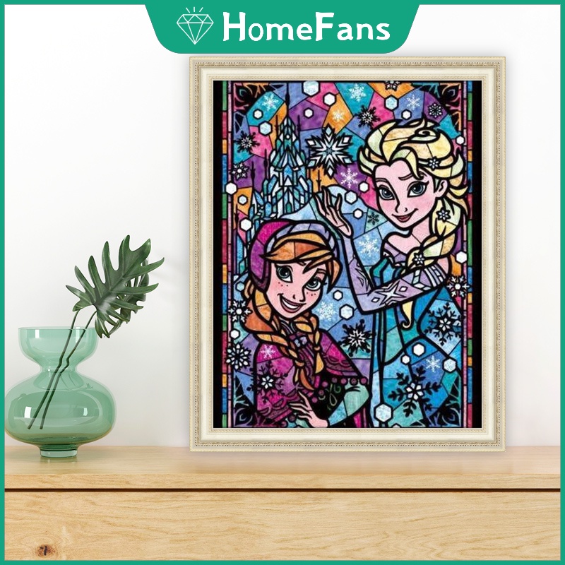 Bộ Tranh Đính Đá 5D Tự Làm 40x50cm Hình Công Chúa Disney