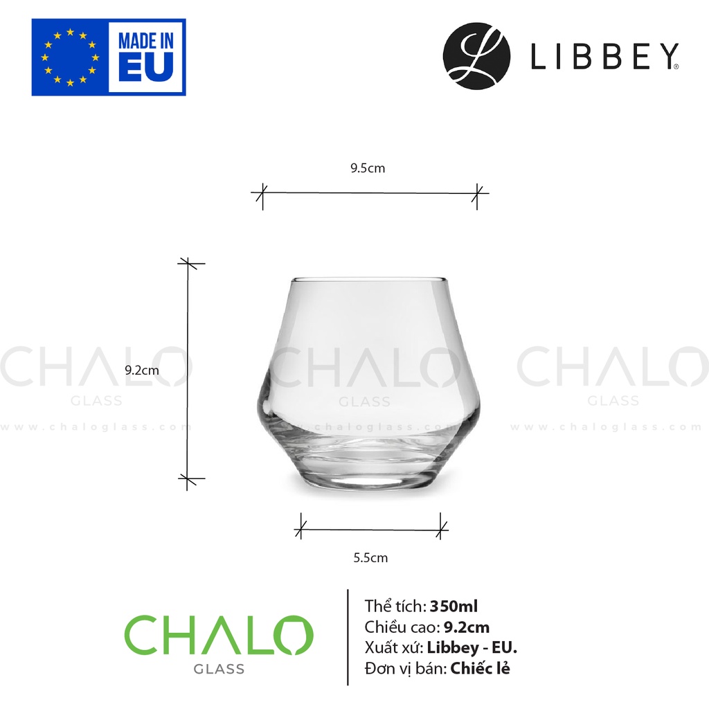 [Made in EU] Ly thủy tinh Libbey Arome DOF 350ml - 828061