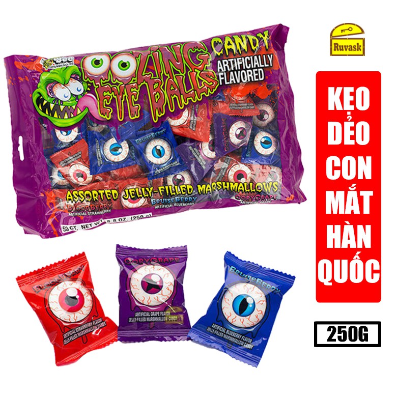 Kẹo Marshmallow Hình Con Mắt Hàn Quốc Gói 250g - Kẹo Dẻo Mềm, Kẹo Halloween