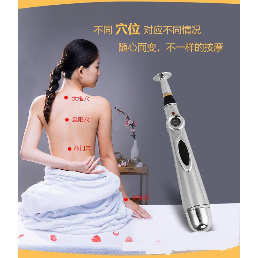 Bút massage châm cứu trị liệu dò huyệt xung điện W-912