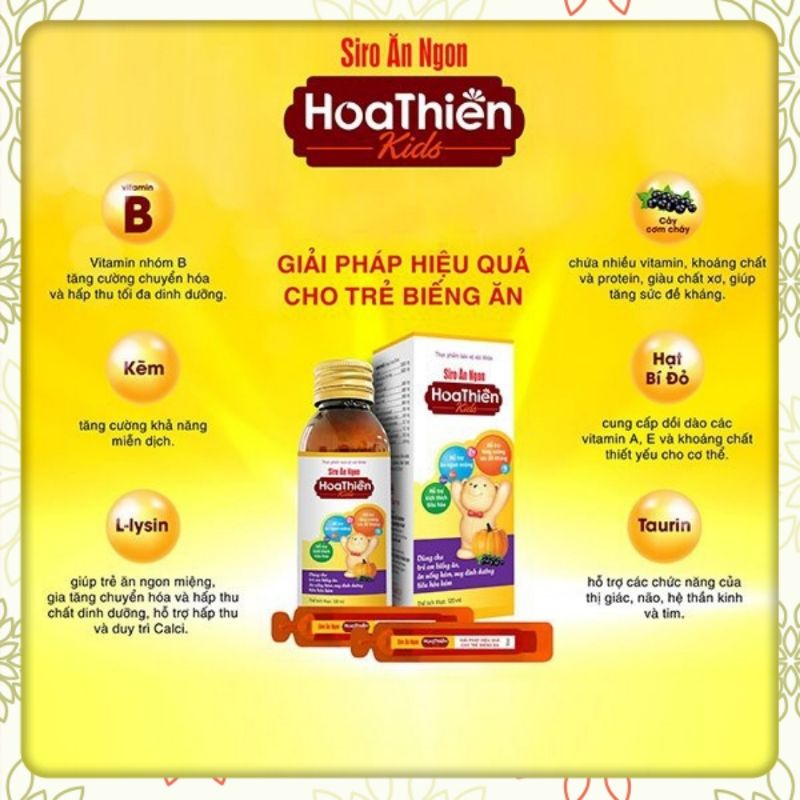Siro ăn ngon Hoa Thiên, giải pháp hiệu quả cho trẻ biếng ăn