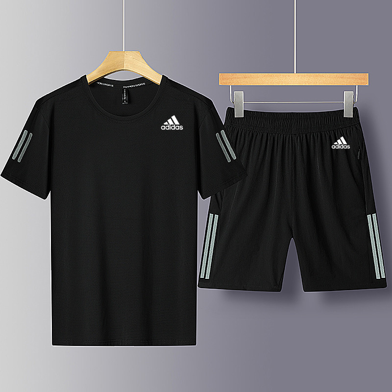 ADIDAS Set Đồ Thể Thao Ngắn Tay Phong Cách Năng Động Trẻ Trung Dành Cho Nam