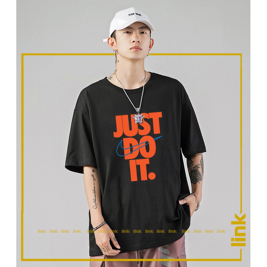 Áo thun dài tay unisex JUST DO IT chất dáng rộng ( Đen, Trắng )