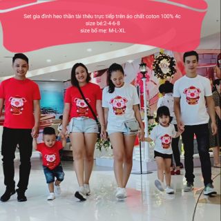 Set gia đình áo Heo Thần Tài Gold Kids