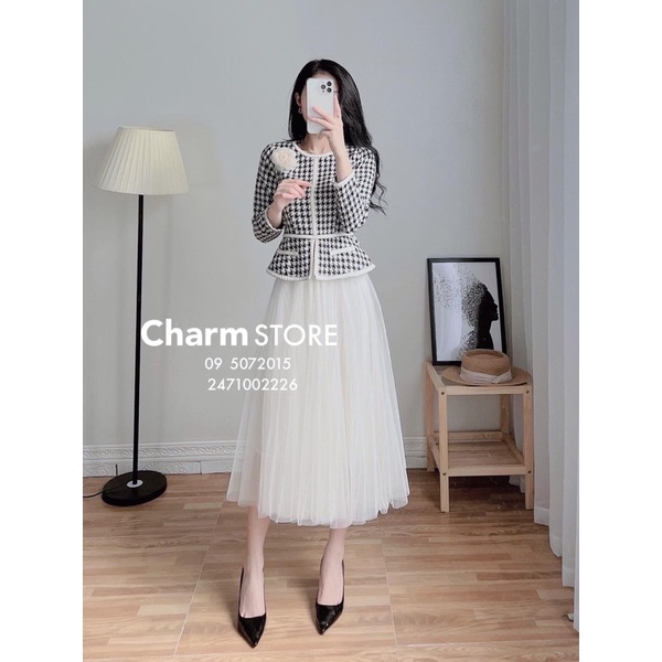 Áo kiểu peplum công sở hàn quốc sang chảnh tay dài chất liệu zíc zắc mềm mịn dày dặn A28