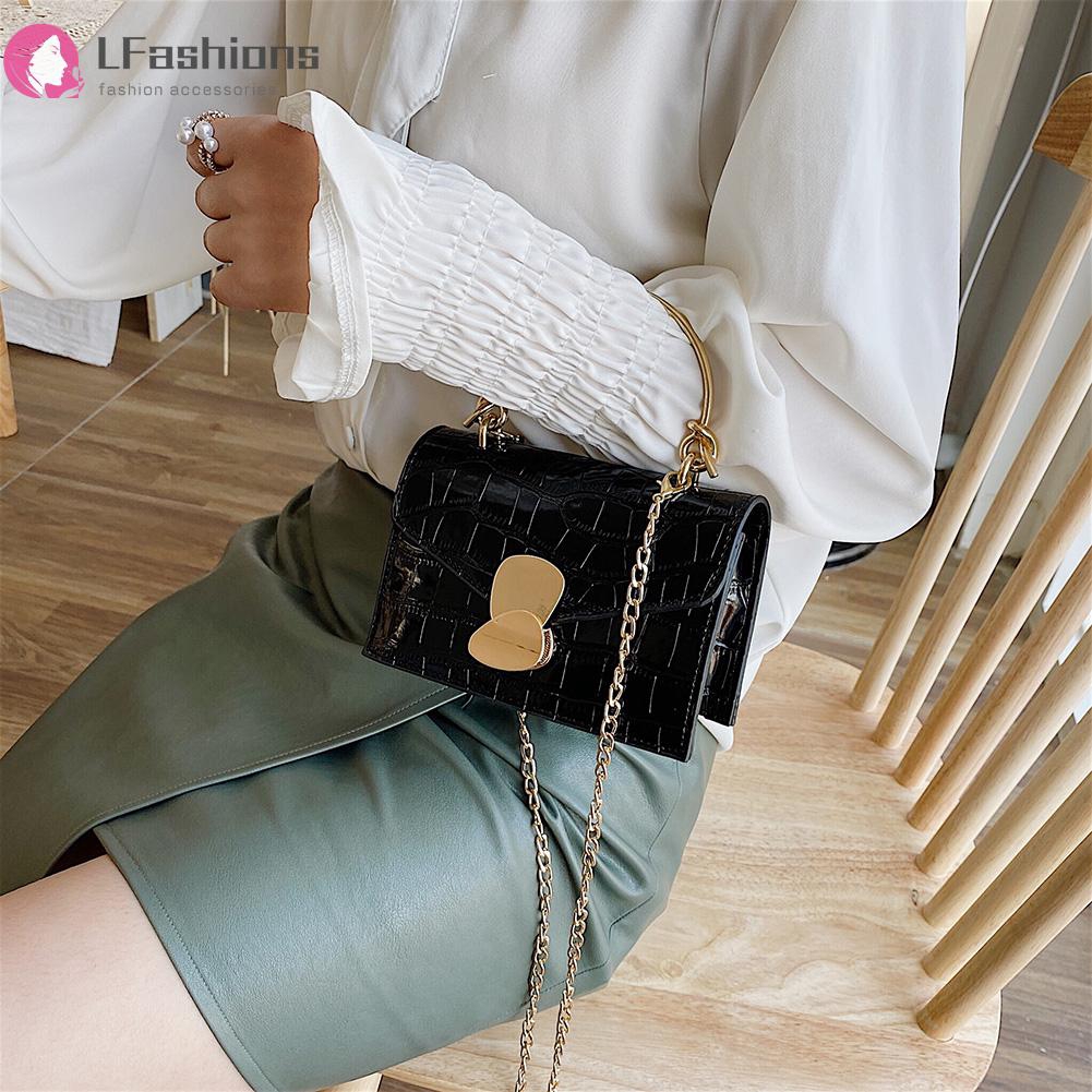 Túi Xách Da Dây Xích Mảnh Thanh Lịch Cho Nữ