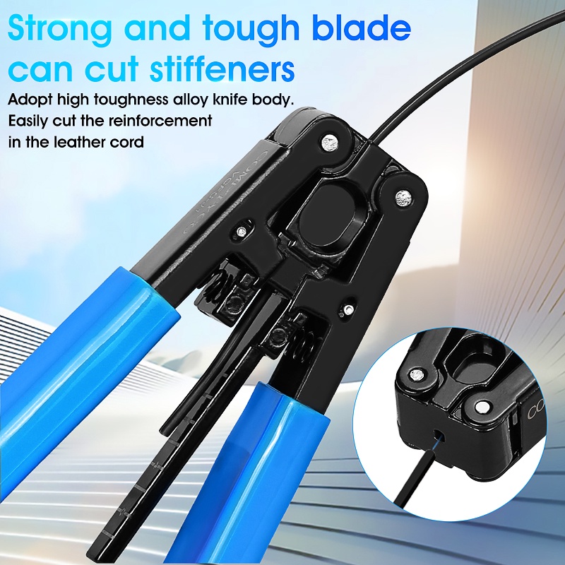 Công cụ tước dây quang Máy cắt dây cáp Kìm tuốt sợi quang cho dây cáp FTTH Tước dây màu xanh lam