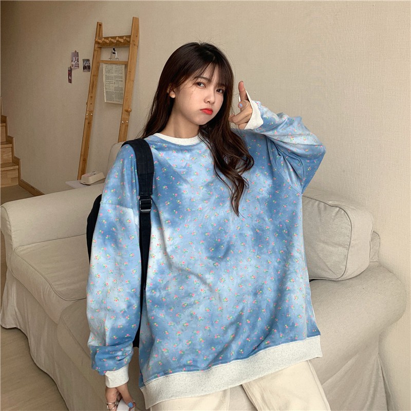 Áo Hoodie xanh loang trời xanh mây trắng hàng Quảng Châu | Shopee Việt Nam