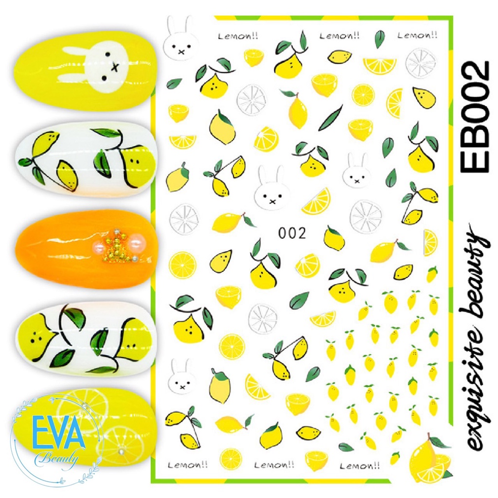 Sticker Dán Móng Tay 3D Dạng Decal Dán Chống Nước Hoạ Tiết Quả Đào Hồng Peach Cute  JO1234