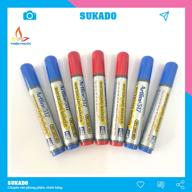 Bút lông bảng xanh Artline517 trắng chính hãng SUKADO BLB517