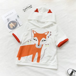 Áo Thun Hoodie Nữ Con Cáo K161