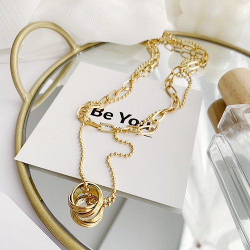 Dây Chuyền 2 Tầng Titan Ko Đen TT 3546