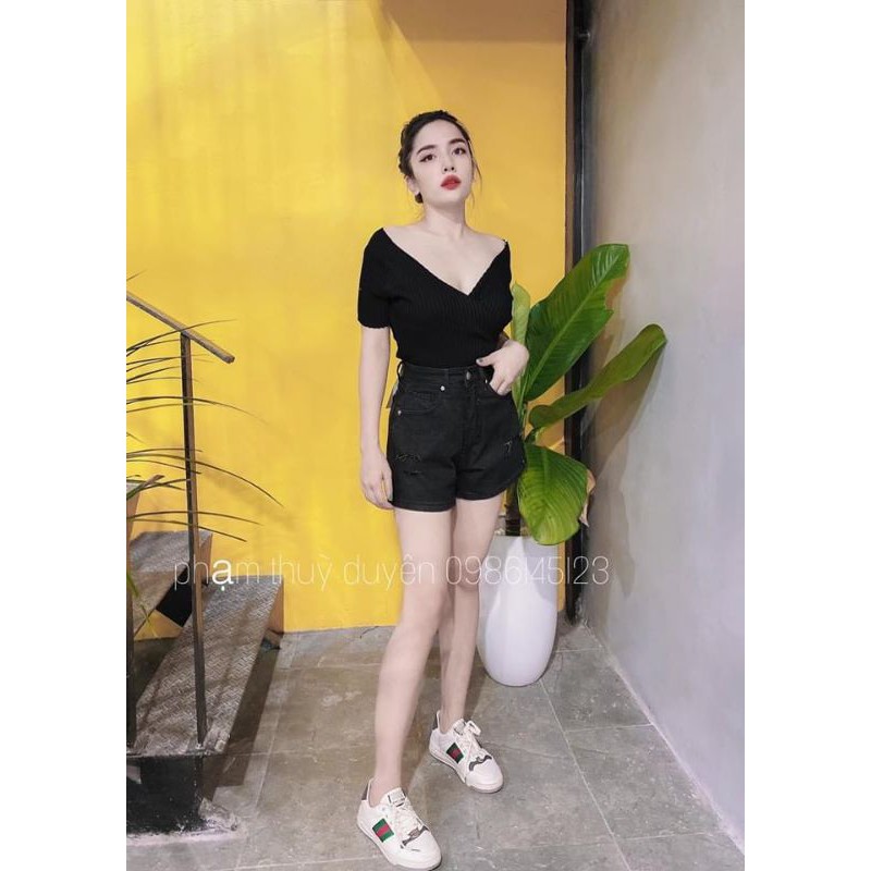 Áo len montogi cộc tay vạt chéo [ Quảng Châu ] [ Ảnh Thật ] | BigBuy360 - bigbuy360.vn