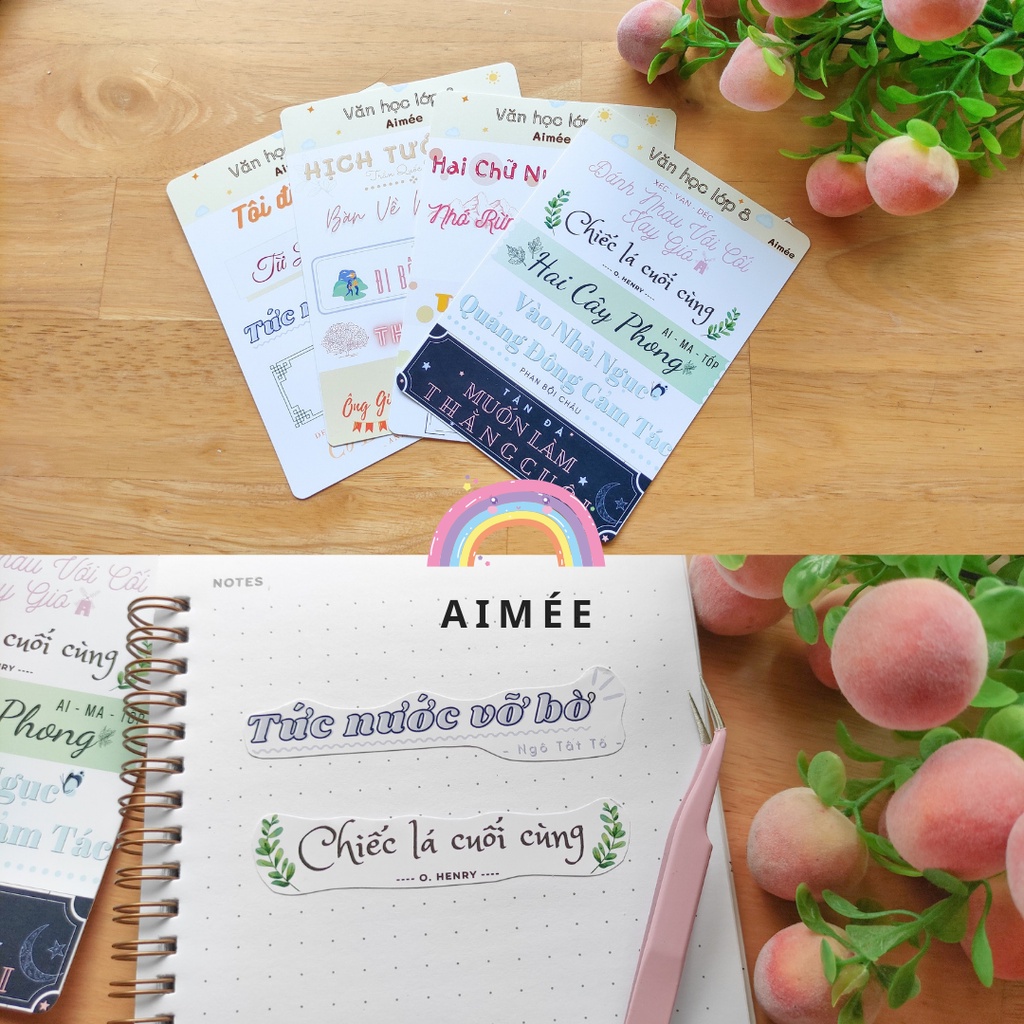 CŨ - Sticker ngữ văn 8, tiêu đề văn học 8 | AIMÉE