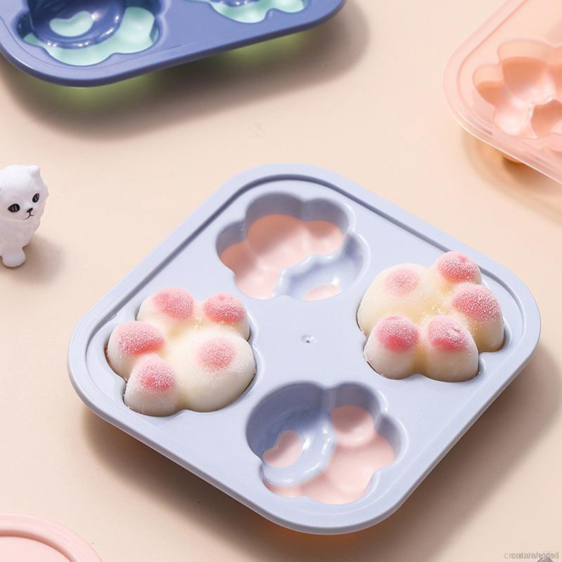 Khuôn silicone làm đá hình chân mèo